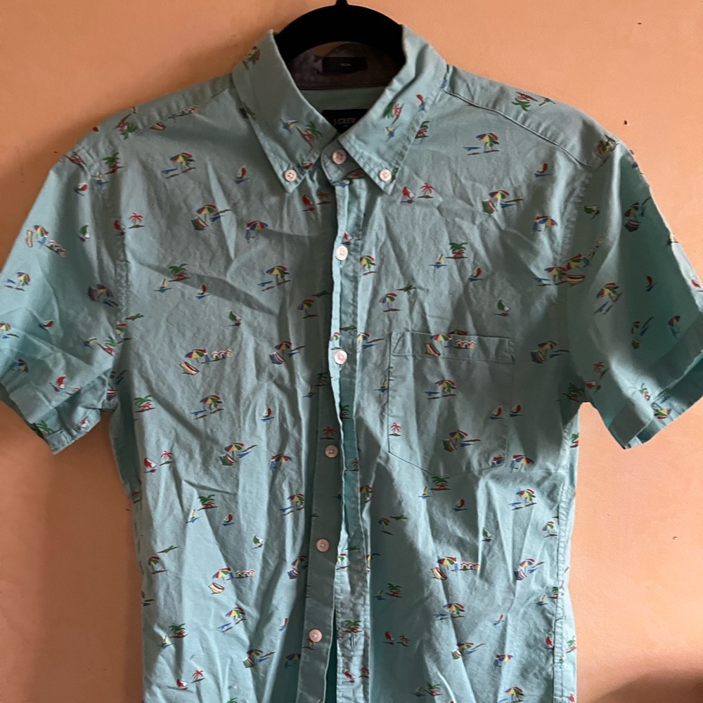 J. Crew Men’s Short Sleeve Button Down beach shirt